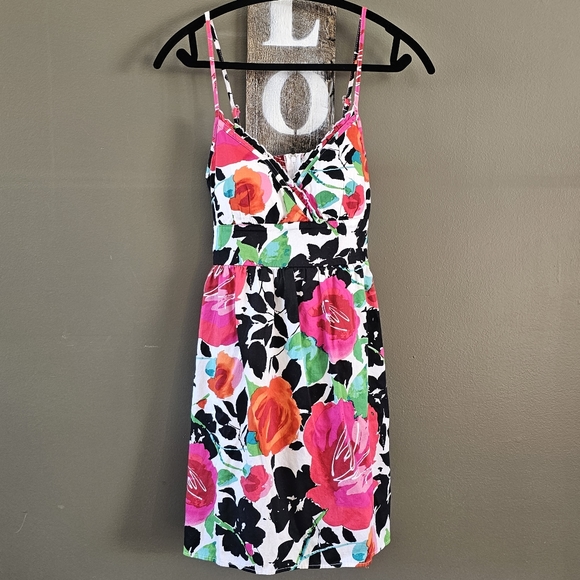 Snap Multi Color Floral Adjustable Strap Sundress Size Juniors 13 - Picture 1 of 16